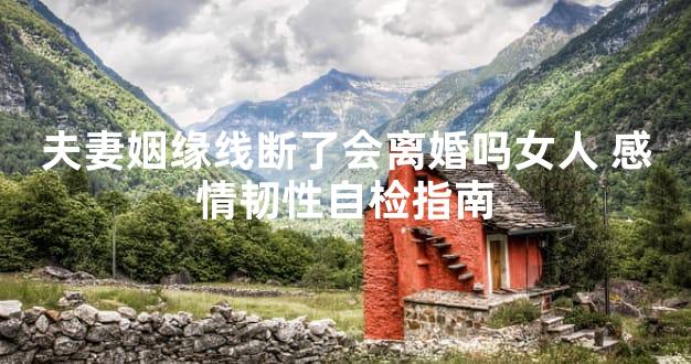 夫妻姻缘线断了会离婚吗女人 感情韧性自检指南
